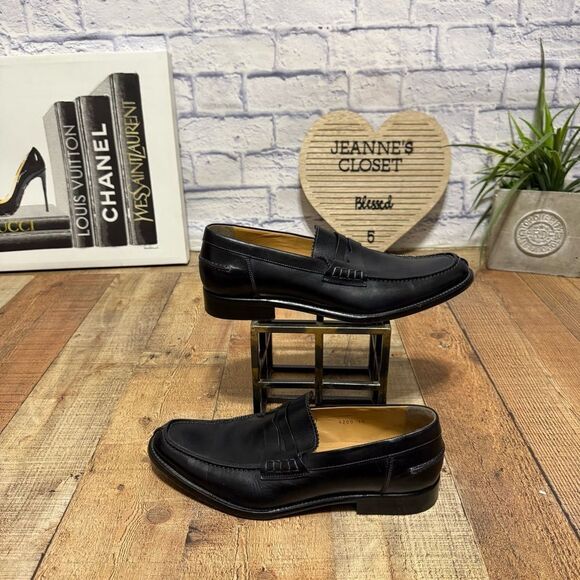 ANTONIO MAURIZI Black LEATHER LOAFER 10 MADE IN ITALY